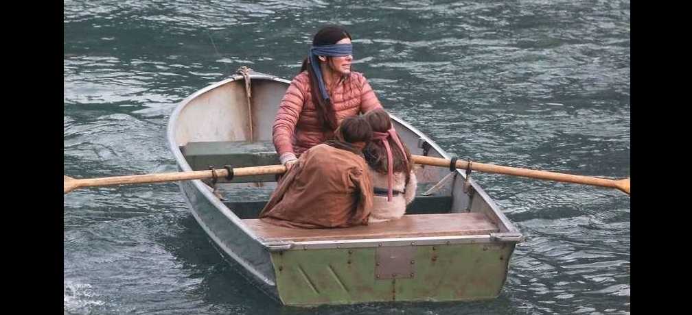 A still from Sandra Bullock-starrer Bird Box. YouTube screengrab