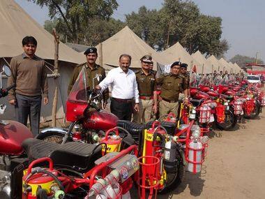 For fire-free Kumbh Mela, tent city administration in Allahabad gears up with firefighting bikes, hydrants and a hi-tech hospital
