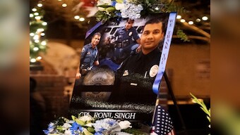 Slain Indian-origin police officer Ronil Singh honoured with funeral procession taken through two California towns