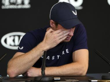 Andy Murray of Great Britain breaks down during a press conference in Melbourne. AFP