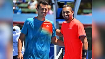 Kooyong Classic: Bernard Tomic comes out on top against Nick Kyrgios in battle of Australian tennis' bad boys