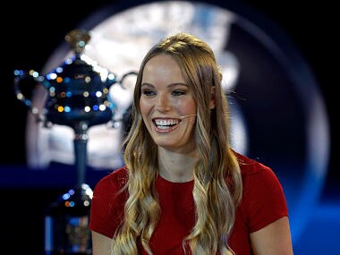 Defending women's champion Denmark's Caroline Wozniacki smiles during an interview at the official draw ceremony ahead of the Australian Open tennis championships in Melbourne, Australia, Thursday, Jan. 10, 2019. (AP Photo/Mark Baker)