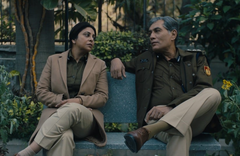 Shefali Shah and Adil Hussain in a still from Delhi Crime Story. Netflix