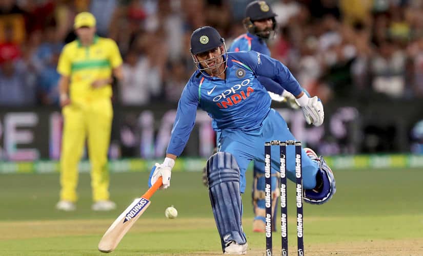MS Dhoni completes the winning single in 2nd ODI of the 3-match series between India and Australia. AP