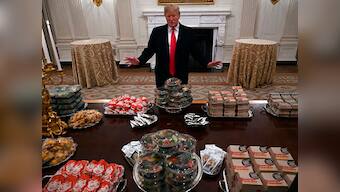 Donald Trump treats college football champions to burgers and fries after shutdown closes White House kitchen
