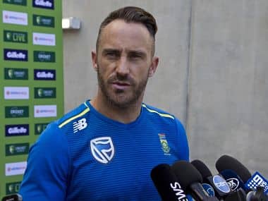 South Africa’s captain Faf du Plessis attends a press conference after a cricket training session at the Optus Perth Stadium in Perth on October 26, 2018. (Photo by Tony ASHBY / AFP) / – IMAGE RESTRICTED TO EDITORIAL USE - STRICTLY NO COMMERCIAL USE –