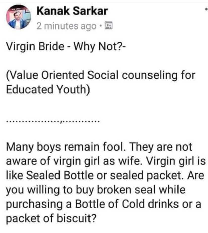 Jadavpur University professor Kanak Sarkar compares womens virginity to bottle seals; shockingly misogynistic says NCW