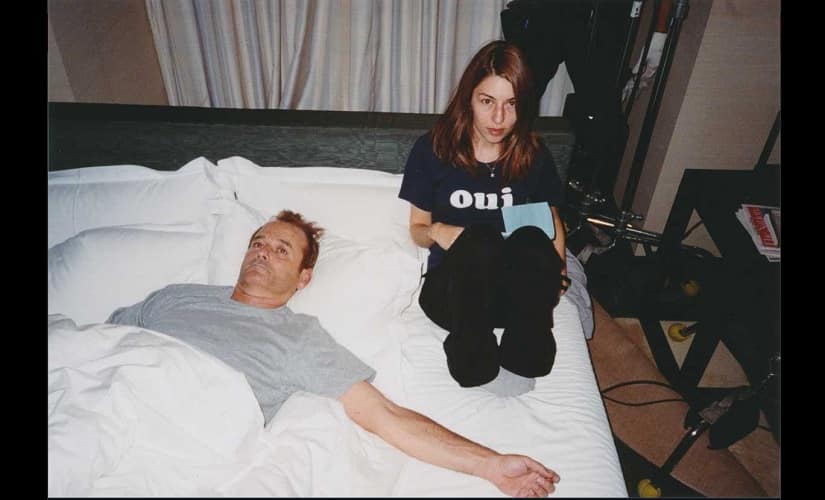 Sofia Coppola and Bill Murray while filming of Lost in Translation. Source: Twitter @TalkFilmSoc 