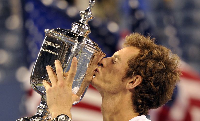 Andy Murray celebrates his 2012 US Open title. AFP