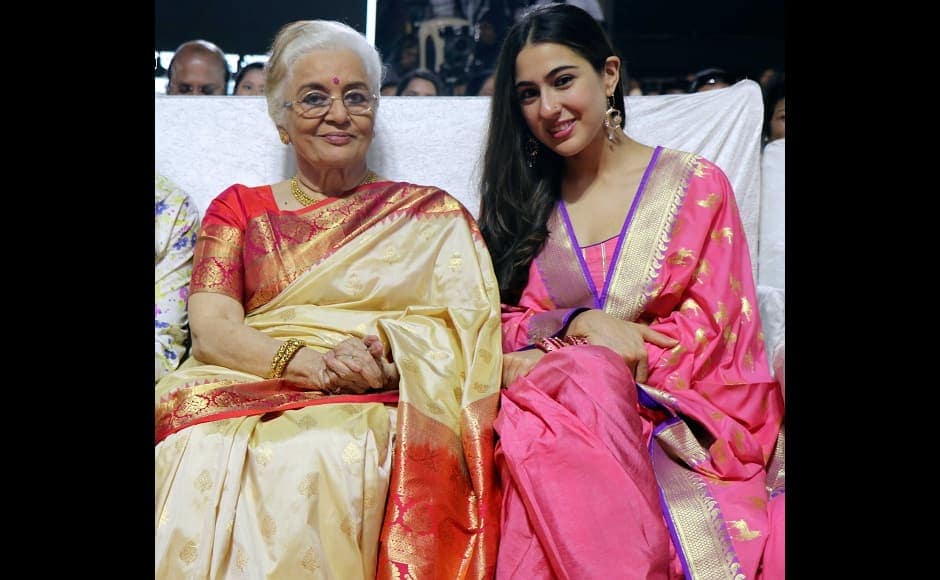 Sara Ali Khan with Asha Pareekh during the award ceremony.