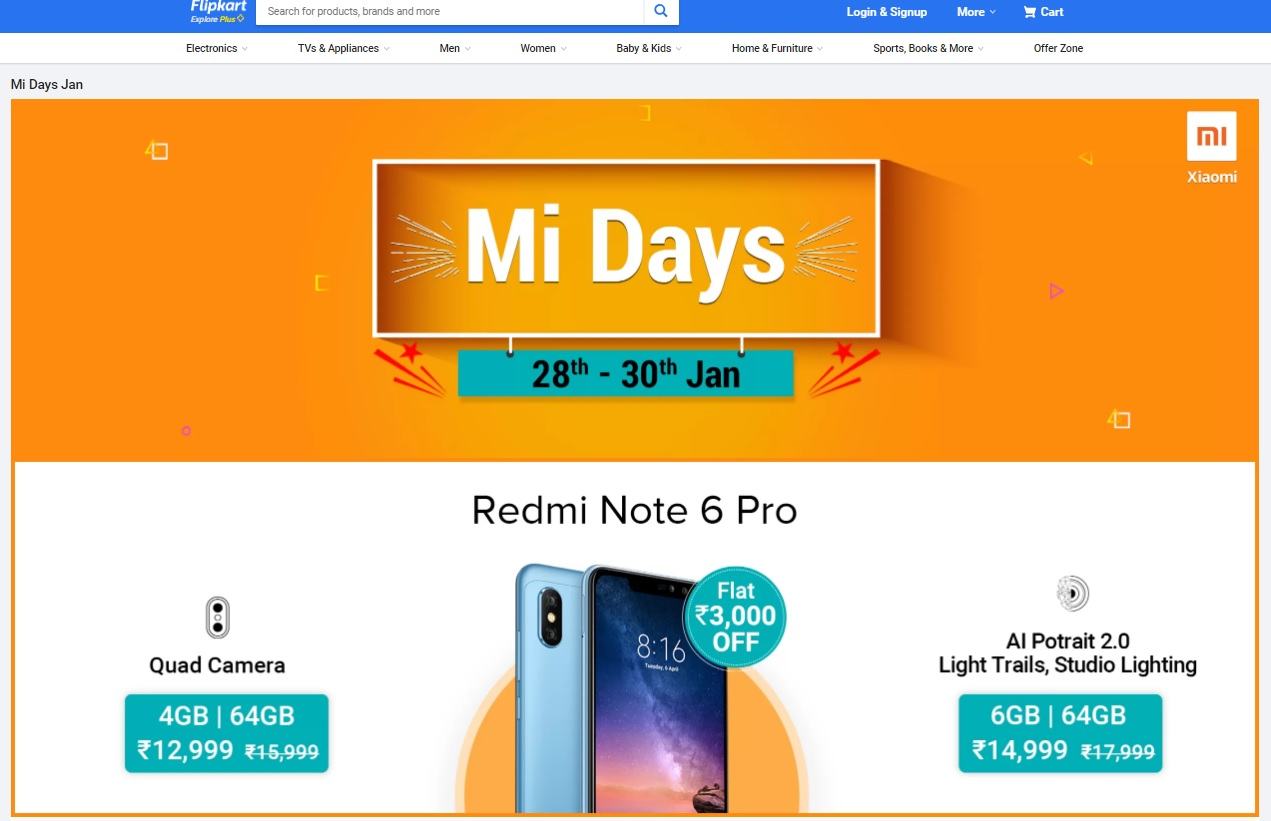 Xiaomi Mi Days sale on Flipkart to continue till 30 January. 