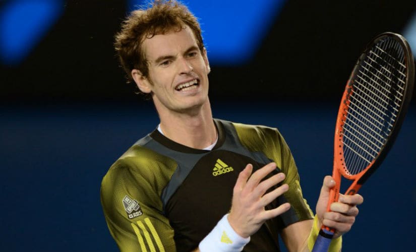 Andy Murray in action during his 2013 Australian Open final loss to Novak Djokovic. AFP