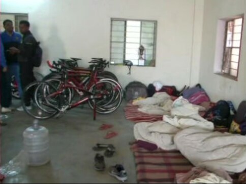 National cyclists made to sleep on floor with no hot water and storage facilities for bikes ahead of championships in Jaipur National cyclists made to sleep on floor with no hot water and storage facilities for bikes ahead of championships in Jaipur