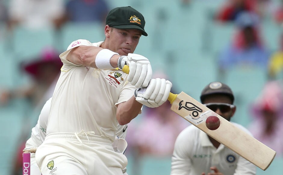 Australia's Marcus Harris stroked a fluent 120-ball 79. Here, he drives Kuldeep Yadav for a boundary on Day 3. AP Australia's Marcus Harris stroked a fluent 120-ball 79. Here, he drives Kuldeep Yadav for a boundary on Day 3. AP