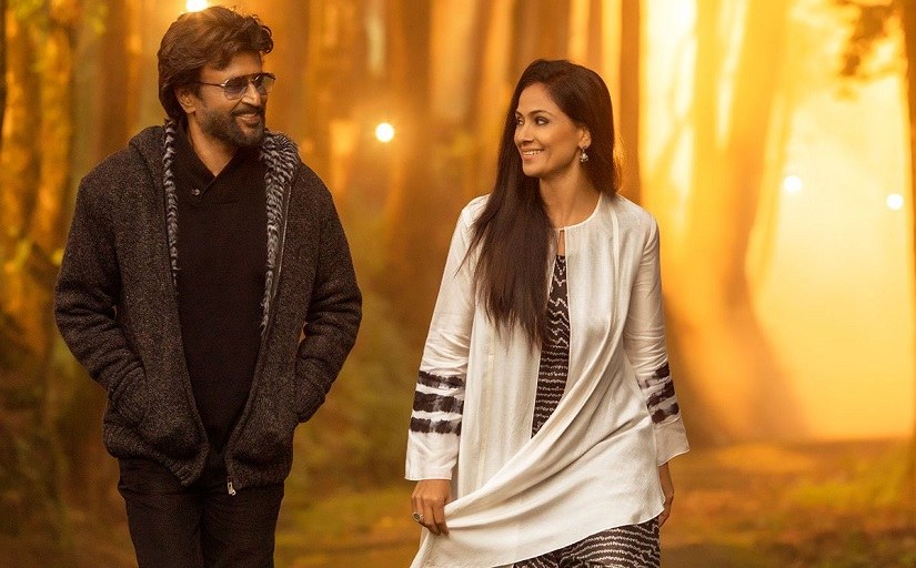 Rajinikanth and Simran in a still from Petta. Image via Twitter
