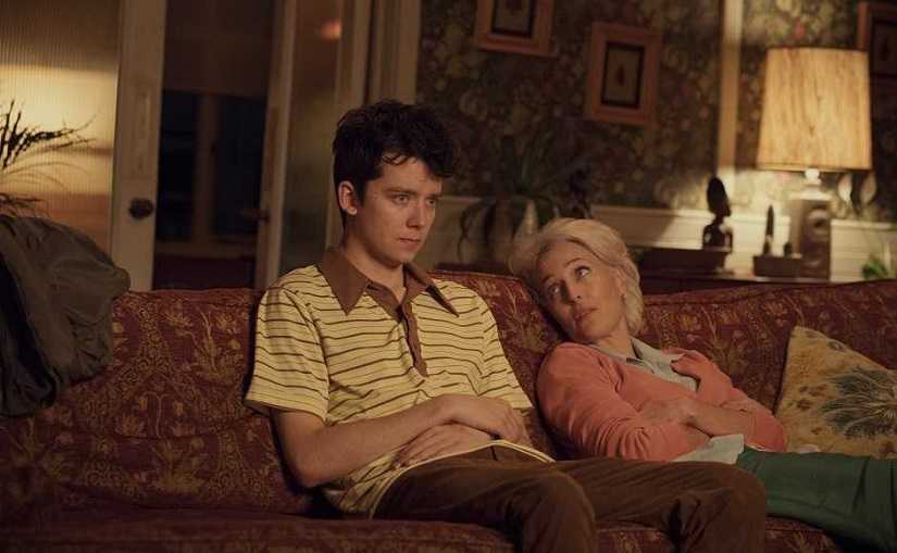 Asa Butterfield and Gillian Anderson. Netflix