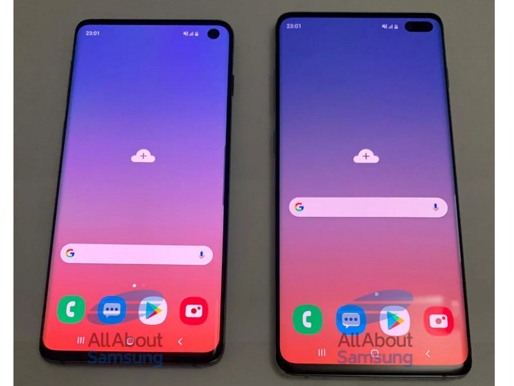 Live images of Samsung S10 and S10 Plus. Image: All about Samsung