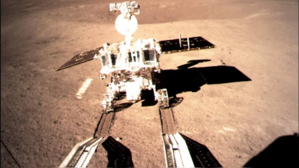 China's Chang'e-4 moon rover 'Jade Rabbit' takes a drive on the moon's far side