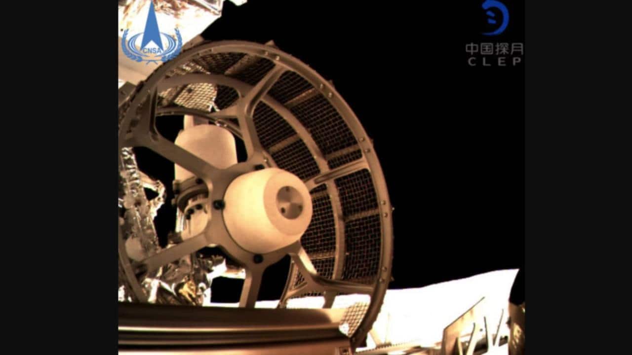 A close up image of one of the Yutu-2 rover’s wheels. Image courtesy: CNSA 