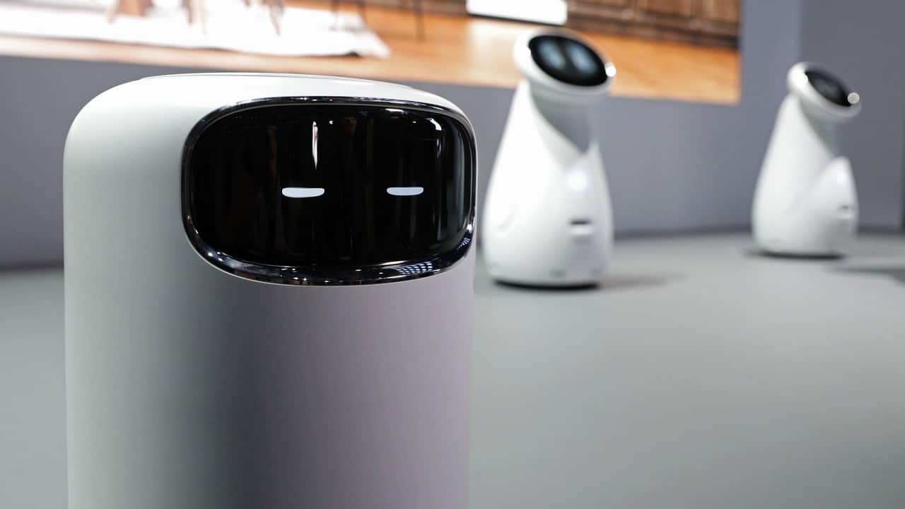 The Bot Air air filtering robot is on display in the Samsung booth at CES. Image: AP
