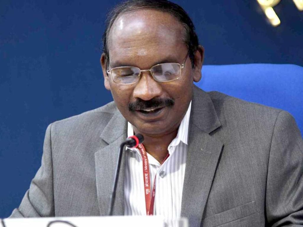 ISRO Chairman K Shivan addressing the press in New Delhi on 28 August, 2018. Image courtesy: Department of Space .