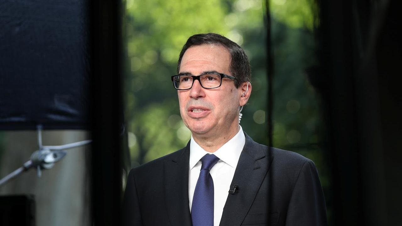 U.S. Treasury Secretary Steve Mnuchin speaks during a TV interview at the White House in Washington. Image: Reuters