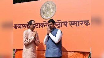 Amid constant bickering between BJP and Shiv Sena, Devendra Fadnavis and Uddhav Thackeray share stage for Balasaheb memorial