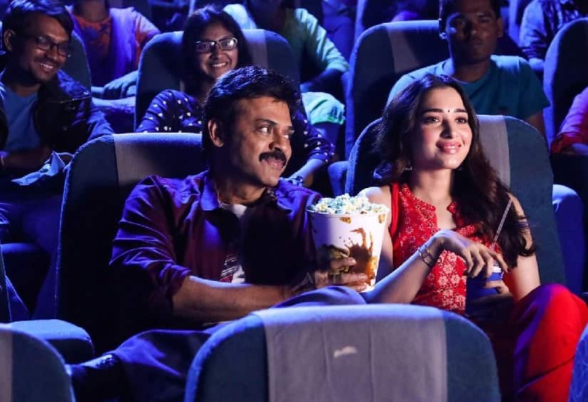 Venkatesh and Tamannah Bhatia in a still from F2. Image via Twitter