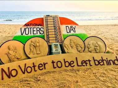 Sand art of National Voters Day
