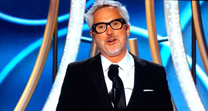Alfono Cuaron at Golden Globes 2019. Twitter