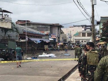 Two blasts at cathedral kill 27 in southern Philippines; targeted Jola island church hit by bombs in the past