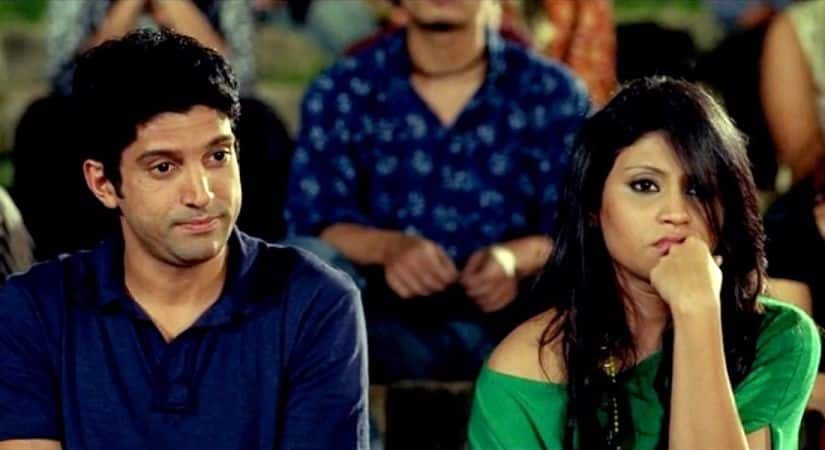 Farhan Akhtar and Konkona Sen Sharma n a still from Luck By Chance