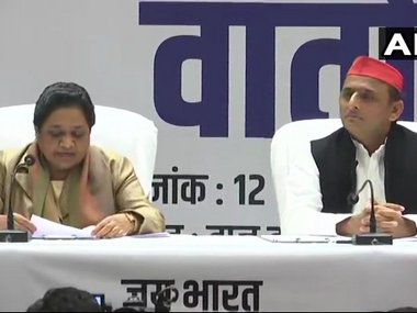 Mayawati announces tie up with Akhilesh Yadav for 2019 Lok Sabha polls, claims pulling Congress in SP-BSP alliance was 'pointless' Mayawati announces tie up with Akhilesh Yadav for 2019 Lok Sabha polls, claims pulling Congress in SP-BSP alliance was 'pointless'