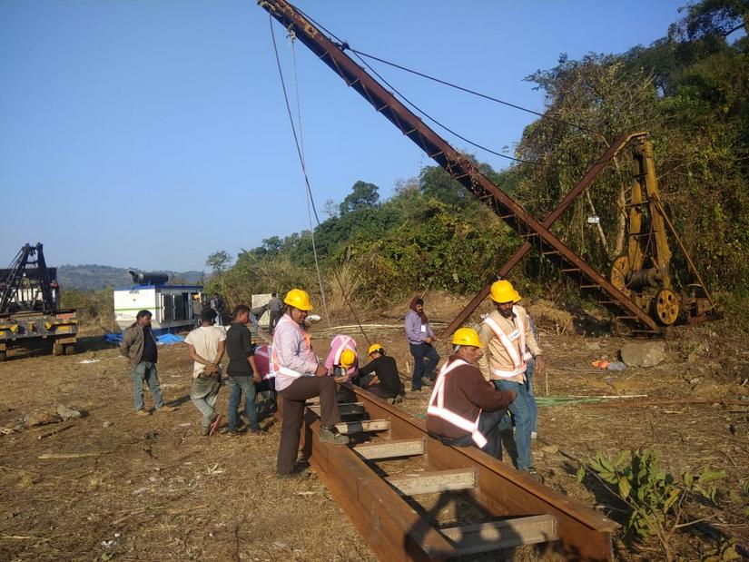 Rescue workers at the site of the Meghalaya mine tragedy. Image Courtesy: Kyrmenlang Uriah