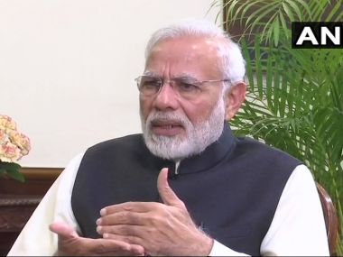 Prime Minister Narendra Modi during the interview with ANI. 