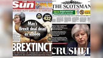 'Brexit deal dead as dodo, Theresa May a humiliated PM': British newspapers rake issue as PM awaits no-confidence vote
