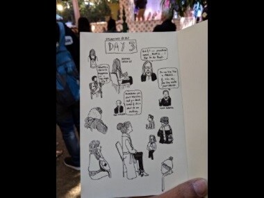 At the Zee Jaipur Literature Festival, artist Nishant Jain's project SneakyArt captures ordinary yet evocative moments