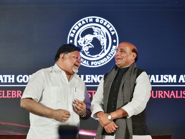 Government, media need not be friends, but there should be no enmity either, says Rajnath Singh at Ramnath Goenka Awards Government, media need not be friends, but there should be no enmity either, says Rajnath Singh at Ramnath Goenka Awards