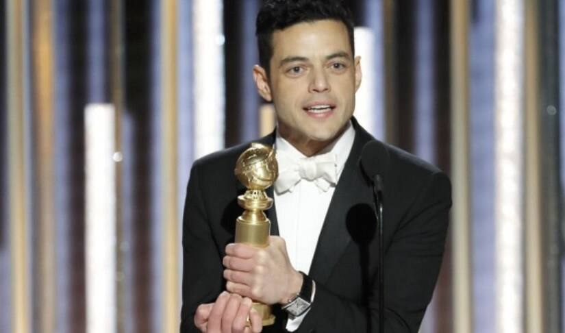 Rami Malek at Golden Globes 2019. Twitter
