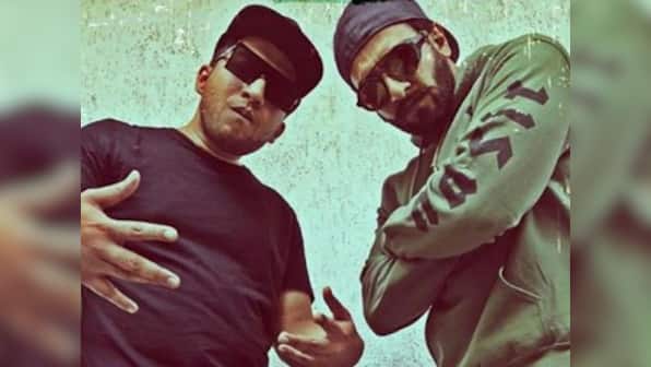 Ranveer Singh poses with rapper Naezy, one of the inspirations behind his Gully Boy role