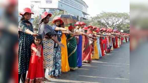 50 lakh-plus women participate in 620-km Vanitha Mathil in Kerala; 3 cops injured after BJP-RSS workers try to break women's wall