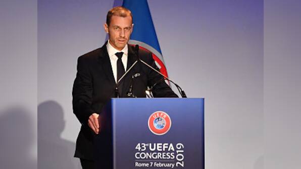 Aleksander Ceferin gets re-elected unopposed for another four-year term as UEFA president in Rome
