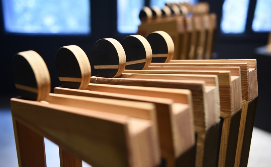 Butail has been a student of the ancient languages of Sanskrit, Avestan and Hebrew. and has studied the Indian <em>Vedas</em>, Zoroastrian Avesta and Jewish Oral Torah in these languages. Her work featured in the exhibition is extensively inspired by her observations recorded during this research. Image courtesy Astha Butail studio and The Gujral Foundation Butail has been a student of the ancient languages of Sanskrit, Avestan and Hebrew. and has studied the Indian <em>Vedas</em>, Zoroastrian Avesta and Jewish Oral Torah in these languages. Her work featured in the exhibition is extensively inspired by her observations recorded during this research. Image courtesy Astha Butail studio and The Gujral Foundation