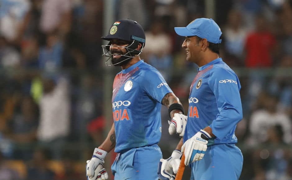 Virat Kohli and MS Dhoni shared a 100-run stand for the fourth wicket in the 2nd T20I. AP