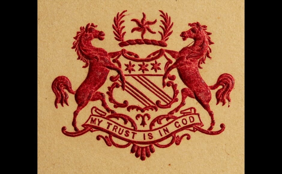 This stamp depicts the Salar Jung family crest, the emblem of the family of the Nizams of Hyderabad. Property of a Gentleman will be on display at the Bikaner House in New Delhi from 9 March to 24 March. Image courtesy: The Ewari Collection This stamp depicts the Salar Jung family crest, the emblem of the family of the Nizams of Hyderabad. Property of a Gentleman will be on display at the Bikaner House in New Delhi from 9 March to 24 March. Image courtesy: The Ewari Collection