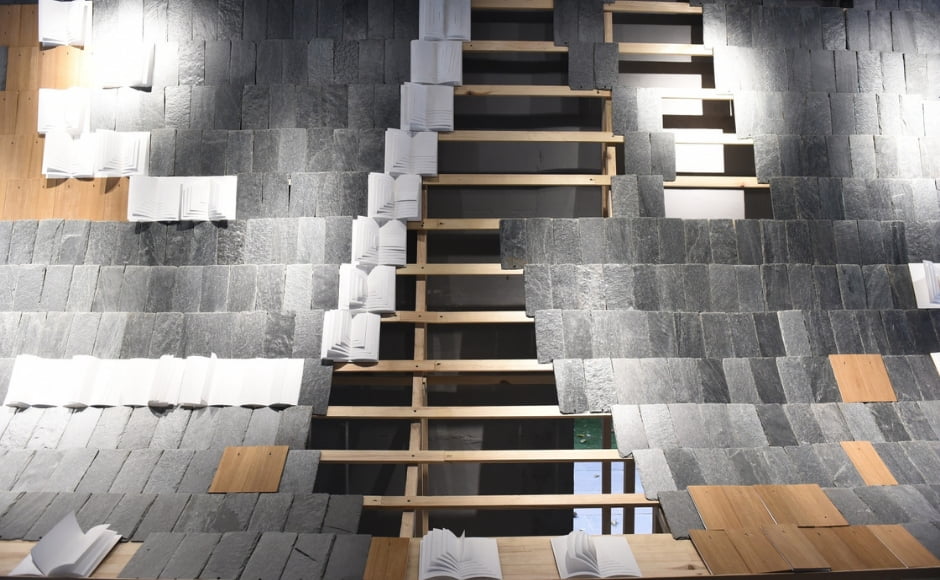 Another interactive installation in the exhibit, <em>And Secrets are Secrets</em>, calls on viewers to write or draw self-portraits. The set of handmade books have no outlined format or structure and the viewer can either respond to a previous entry or start a new chapter. Image courtesy Astha Butail studio and The Gujral Foundation Another interactive installation in the exhibit, <em>And Secrets are Secrets</em>, calls on viewers to write or draw self-portraits. The set of handmade books have no outlined format or structure and the viewer can either respond to a previous entry or start a new chapter. Image courtesy Astha Butail studio and The Gujral Foundation