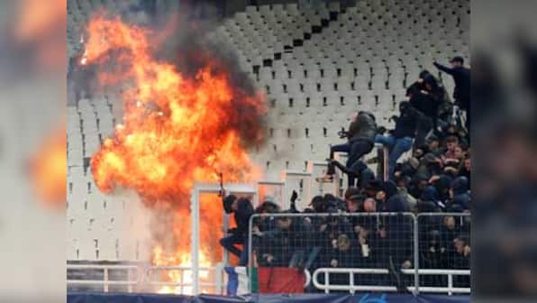 UEFA order AEK Athens to play two games behind closed doors after fans wreak havoc in Champions League fixture against Ajax