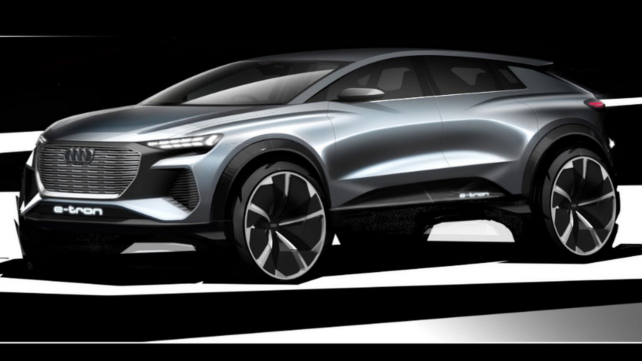 Audi unveils sketches of Q4 e-tron electric vehicle ahead of 2019 Geneva Motor Show Audi unveils sketches of Q4 e-tron electric vehicle ahead of 2019 Geneva Motor Show