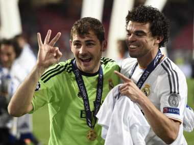 Iker Casillas and Pepe won the Champions League with Real Madrid in 2014. AFP
