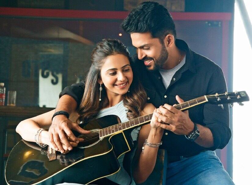 Rakul Preet with Karthi in Dev. Image via Twitter